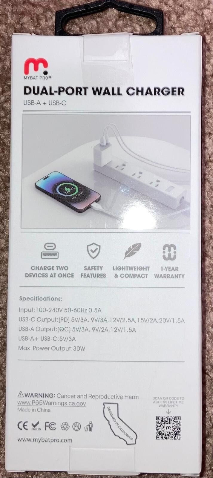 Mybat pro -Dual-port fast wall charger