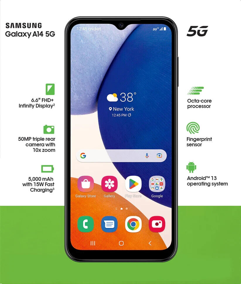 Samsung A14 5G - (Black)-64 GB -Cricket Wireless